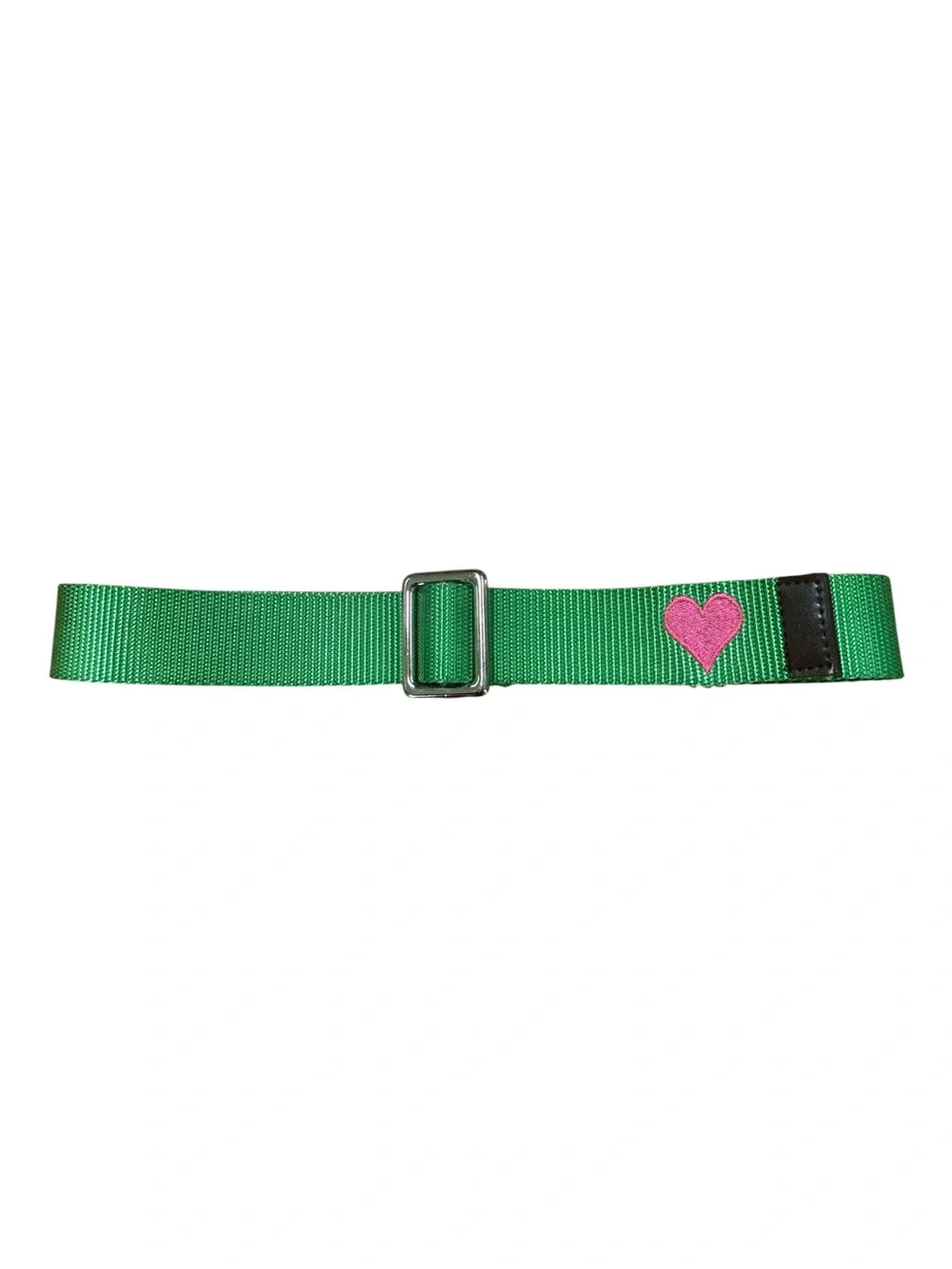GELLS OF SOUTHPORT CT GIRLS BELT VIBRANT GREEN WITH PINK HEART 🩷 KIS LARGE